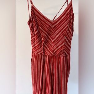 Red and white romper.